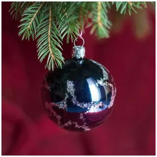 Antikas Weihnachtsfigur 6x Christbaumkugeln aus Glas, Weihnachtskugeln mit Sternen