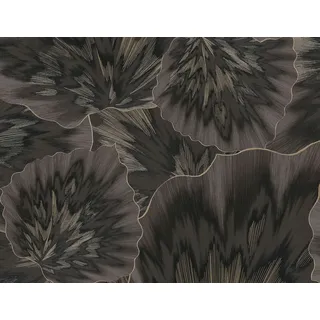 Erismann Vliestapete Blätter, Abstrakt, Ginkgoblätter, Schwarz, Gold, Metallic, Floral (10,05x0,53 m)