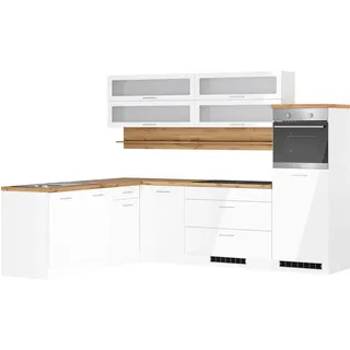 kochstation Winkelküche L-Form 270 cm weiß
