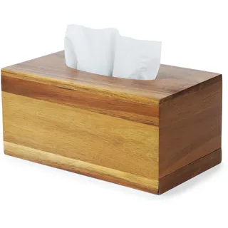 YANGQIHOME Taschentuchbox Holz aus Akazie Rechteckige Kosmetiktücherbox Taschentuchbox Abdeckung für Bad, Wohnzimmer und Büro, 25 x 14,5 x 12 cm