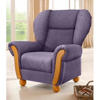 Home affaire Sessel Milano, bequemer Ohrensessel im Landhaus-Stil, Hochlehnsessel lila