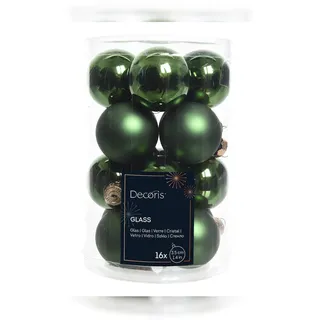 Kaemingk Weihnachtsbaumkugeln Glas 3,5 cm 16 Weihnachtskugeln 35mm ( grün - piniengrün ) Weihnachtskugeln Baumkugeln Christbaumkugeln Christbaumschmuck Christbaum-Kugeln Mini Dose