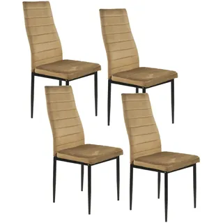 Hti-Living Esszimmerstuhl Memphis Polyester gelb 4er Set