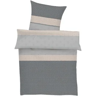 Bugatti KOSIE Satin Grau/Beige 135 x 200 cm + 80 x 80 cm