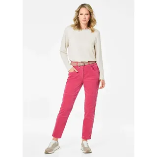 GOLDNER Kurzgröße:  Bequeme Samthose mit raffinierter Naht in pink | Gr.: 20