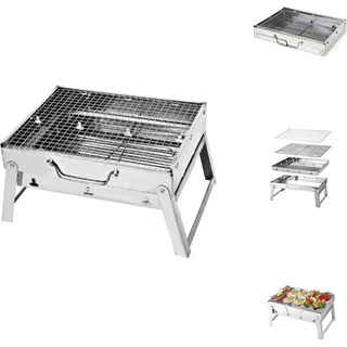 Tool Brothers, Holzkohlegrill, Toolbrothers Outdoor tragbarer Holzkohle Edelstahl Grill für Camping werkzeuglose Montage 43 x 29 x