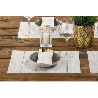 Mank Papier Tischset Holz/Wood, 40 x 30 cm, 100 Stück - Platzdeckchen Shabby