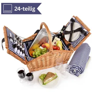 sänger Picknickkorb Sylt (Set, 24 St., Picknickkorb), 4 Personen, Picknickdecke & Geschirr braun