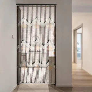 Sindipanda Bambusvorhang Türöffnung Beaded Curtain Holz Perlenvorhang Bunt Türöffnung Perlenschnur Vorhang als Türvorhang, Wanddekoration und Raumteiler verwendet, 90 x 195 cm (L*H)