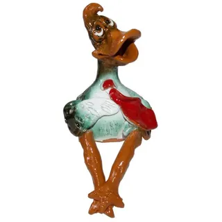 dekotrend.gallery Tierfigur Gartenstecker Ente Gans Kantenhocker Zaunhocker Deko Skulptur Figur, Zaunsitzer Vogel Dekofigur Dekoskulptur Dekoobjekt aus Keramik
