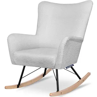 KONSIMO® Schaukelsessel ADDUCTI Stillsessel, breiter Sitz,ein Schaukelstuhl für jeden Stil,Hergestellt in EU grau