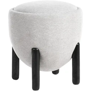 Beliani Pouf ARCHIE Polyester 47 x 48 x 47 cm Grau/Schwarz