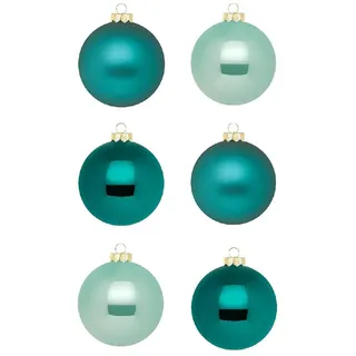 Inge Glas Weihnachtskugeln | Schöne Christbaumkugeln aus Glas | 30 Kugeln in Karton-Box | Christbaumschmuck Weihnachtsbaumschmuck Weihnachtsbaumkugeln (Green Emerald | Petrol türkis Mint)