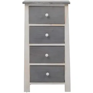 Mobili Rebecca Kommode 73 x 27 x 37 cm Grau / Weiß