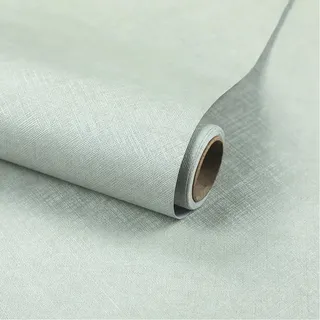 Douthfolle Grüne Grasgewebetapete selbstklebend, 40 x 500 cm, ideal für Wohnzimmer, Badezimmer, Schränke und Küche