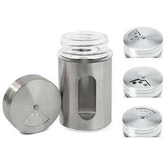 BURI Salz- / Pfefferstreuer Glas-Gewürzstreuer Salzstreuer Pfefferstreuer Gewürzdose Streuer