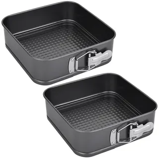 LUPATDY Eckige Springform,2 Stück Tortenform 4‘’ springform 12 cm Quadratisch,Backform mit Antihaftbeschichtet,Karbonstahl Kuchenform für Backutensilien Set - Küchen zubehör kuchenbackform