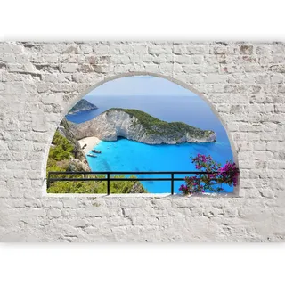 murando - Fototapete Vlies Meer Fenster Steine, 300x210 cm, Schlafzimmer