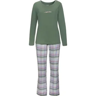 VIVANCE DREAMS BY LASCANA Damen Pyjama lila-kariert Gr.38