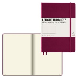 Leuchtturm1917 Notizbuch 359697 Medium, A5, 125 Blatt, Port Red, Hardcover, blanko
