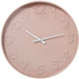 DRW Wanduhr aus Acryl mit Rahmen in Rosa, 30 x 4 x 30 cm