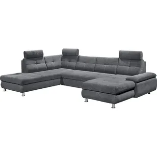 ed exciting design Eckcouch Polyester 5-Sitzer Grau