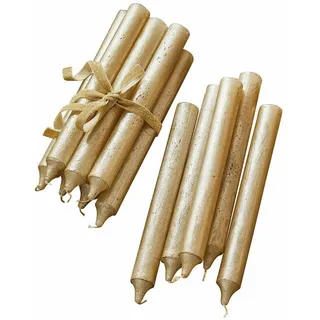 Mirabeau Stumpenkerze Kerze 12er Set Bauceau gold (12er Set, 12er Set), none goldfarben