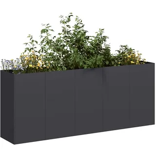 vidaXL Pflanzkübel 200 x 40 x 80 cm Schwarz