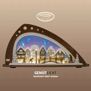 Weigla Schwibbogen LED Winter in der Altstadt 66 x 33,8 x 6 cm