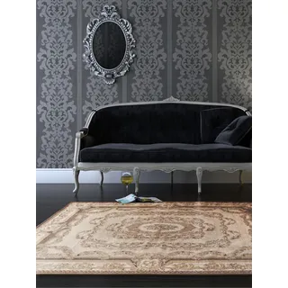 Benuta Flachgewebe Teppich Frencie Aubusson Beige 160x235 cm/Pflegeleichter Teppich für Flur und Andere Wohnräume