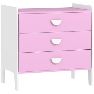 aiyaplay Kinderkommode 60 x 40 x 60 cm Holzwerkstoff Rosa/Weiß