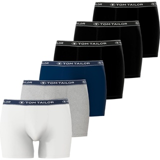 Tom Tailor, Herren, Unterhosen, Herren Boxershorts Unterhosen langes Bein formstabil weich 6 Stück, Schwarz, (XL, 6er Pack)