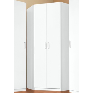 Eckkleiderschrank PRIESS "Bilbao" Schränke Gr. H/T: 193 cm x 36 cm, Front glatt, weiß Eckschränke