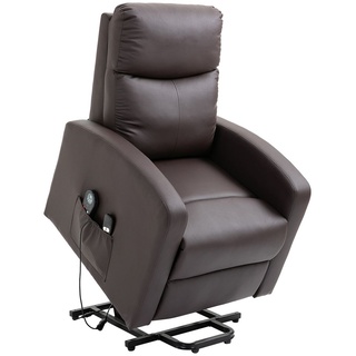 HOMCOM Sessel mit Aufstehhilfe, Elektrischer Massagesessel mit Liegefunktion, Relaxsessel mit Fernbedienung, Fernsehsessel mit Seitentasche, Aufste...