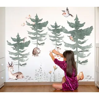 Decords Kinderzimmer-Wandtattoo mit Waldtieren, Modell 036-078 – Größe: Klein