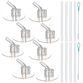 8 Sets -Trinkhalme für Thermos 340 ml Funtainer Flasche F401, Silikon-Trinkhalme mit Reinigungsbürsten