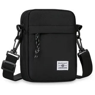 Umhängetasche Herren Schultertasche Crossbody Herrentasche Handytasche Herrenhandtasche Kleine Umhängen Tasche Shulder Bag Messenger für Freizeit Urlaub Ausflug (Schwarz Herrentasche Shoulder Bag)