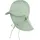 Schirmmütze Nackenschutz Unisex Baby und Kinder Mütze mit Nackenschutz und einsteckbaren Ohrenklappen UV-Schutz 50 Sommermütze zum Binden Popeline Bio Kopfbedeckung eisgrün Gr 51