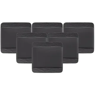 Villeroy & Boch Speiseteller quadratisch 28 x 28 cm schwarz 6er Set