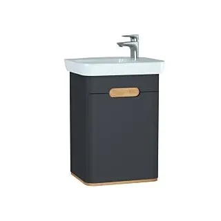 Vitra Sento Waschtisch-Unterschrank 60801 50 x 37 x 66,5 cm, Anthrazit Matt, Dekor, mit Handwaschbecken, Türanschlag rechts