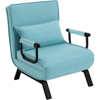 Woltu Schlafsessel 65 x 78 x 75 cm Blau mit Kissen