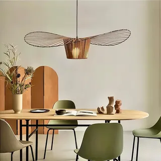 YONIISEA Vertigo Hängelampe Braun 100cm, Modern Vintage Vertigo Pendelleuchte Hängend Hängelampe Hut Lamp Geeignet FüR Esstisch Wohnzimmer Schlafzimmer Hängeleuchte