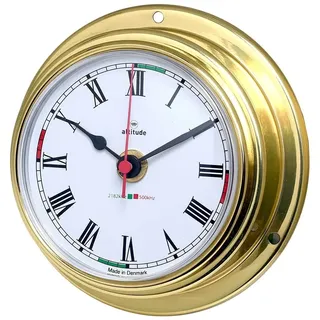 Delite Schiffsuhr Altitude Funkruhezeiten Messing,Gold, B x H 125 mm x 50 mm,852cz