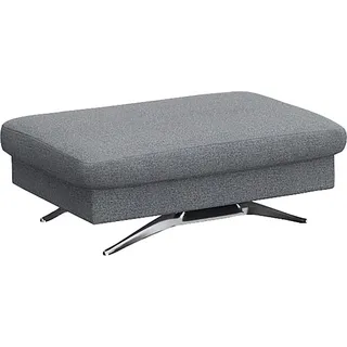 FLEXLUX Pouf Glow Sitzhocker, Polsterhocker, Hocker mit Stauraum, Fuß Alu blau