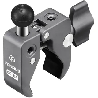 FANAUE Aluminium-Lenker-Basishalterung, Starke Stangenklemme mit 17 mm Kugelkopf-Adapter für Schienen, 1,3 cm bis 5,1 cm Durchmesser, kompatibel mit Garmin GPS-Halterungen und Fahrrad- und