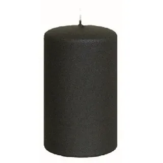 Kopschitz Kerzen Stumpenkerzen Metallic Schwarz Matt 10 x Ø 6 cm, 12 Stück