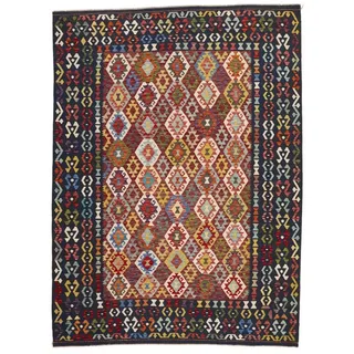 Nain Trading Orientteppich Kelim Afghan 254x343 Handgewebter Orientteppich, rechteckig, Höhe: 5 mm braun
