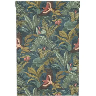 Rasch Textil Vliestapete Muster Dschungel 10,05 x 0,53 m 0 g Blau/Grün/Rot 639216