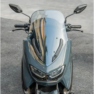 Windabweiser Windschild für NMAX 125 155 NM-X 2021 2022 2023 2024 Front Windschutzscheibe Tourenscheibe Wind Visierschutz (Leichter Rauch)