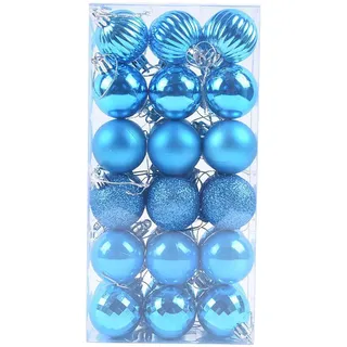 Black Friday Weihnachtskugeln Plastik 36-teiliges Set,Christbaumkugeln Bunt, Christbaumschmuck Anhänger Weihnachtsbaumkugeln Weihnachtsdeko,Mehrweg Weihnachtsdeko (4cm)